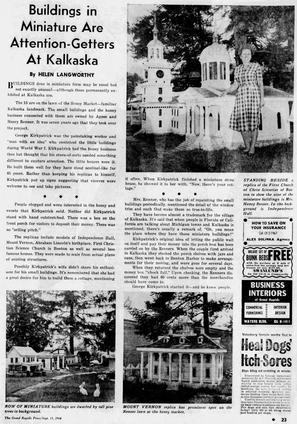 Kirkpatricks Miniature Village - Sept 1964 Article (newer photo)